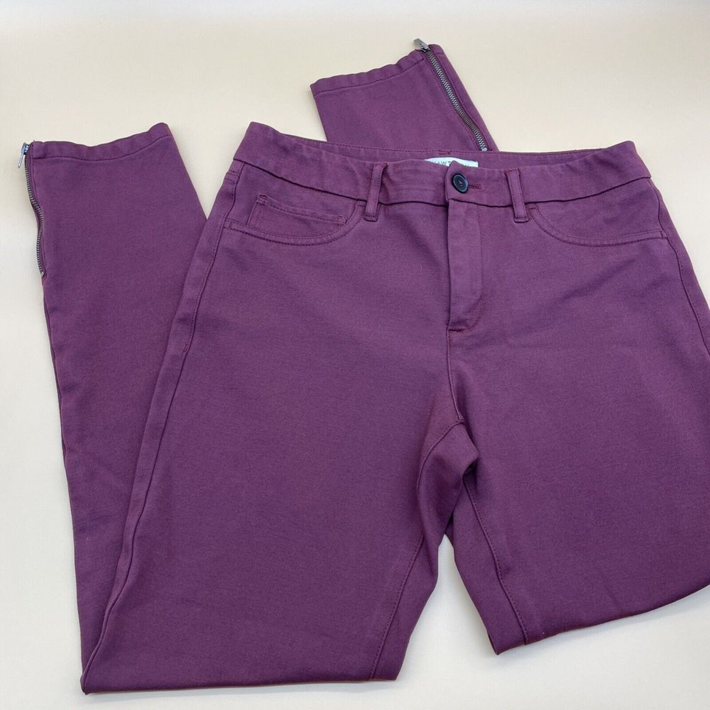41 Hawthorn Burgundy Purple Red Tapered Chino Pants Womens 6 Stretch Cotton Poly